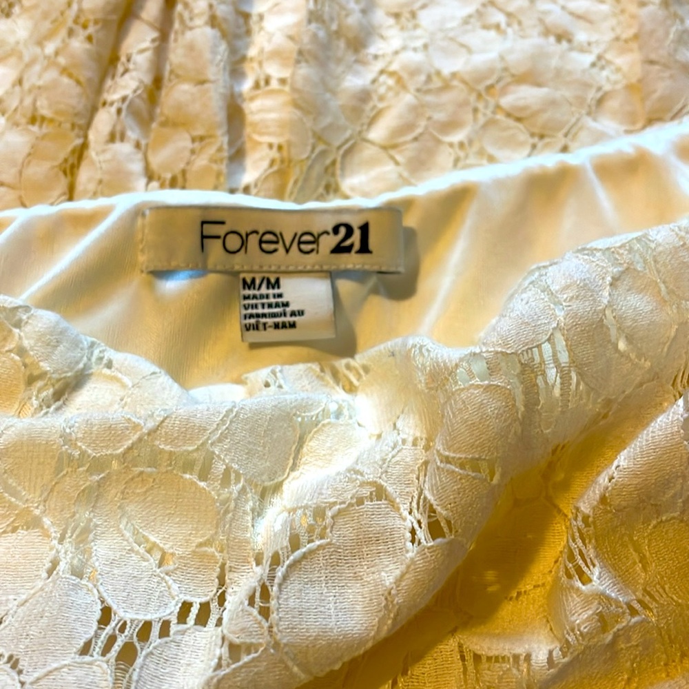 Forever 21 Cream Strapless Lace Dress - Picture 4 of 8